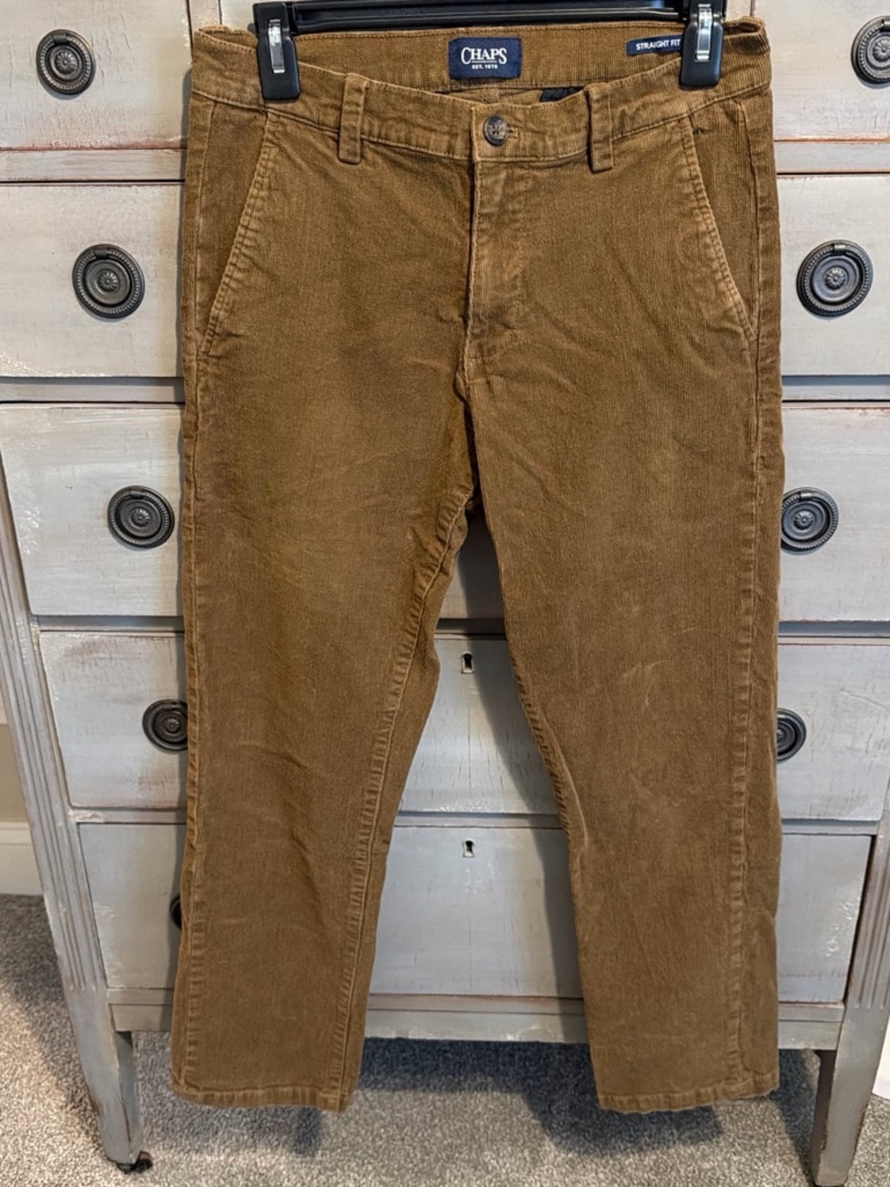 Chaps Men's Corduroy Pants in Camel Brown